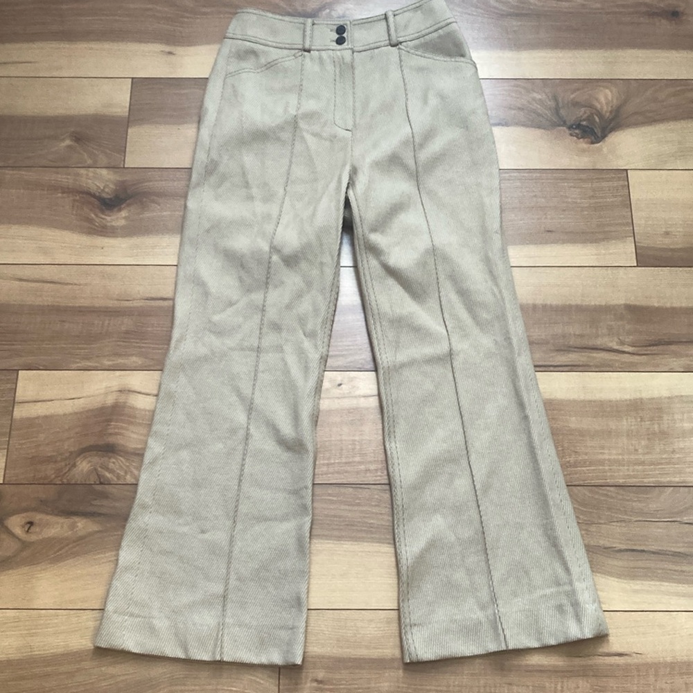 LVIR tan wide leg trousers. Size XS